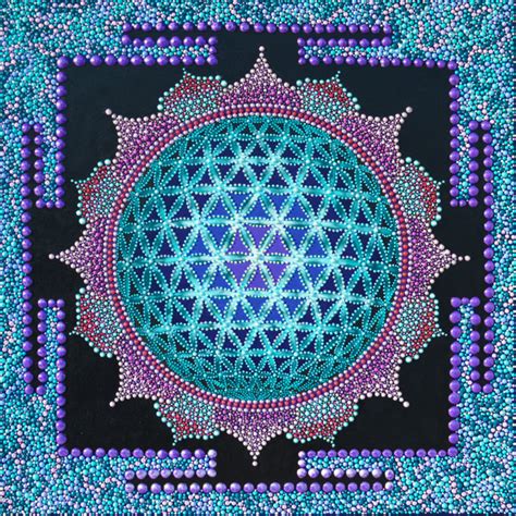 3d Flower Of Life Sacred Geometry Mandala Dot Art Olesea Arts