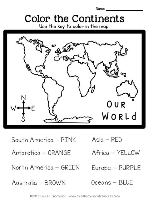 Patricks day (16) thanksgiving (18) valentines day (23) kids. FREE Color the Continents | 3rd grade social studies ...