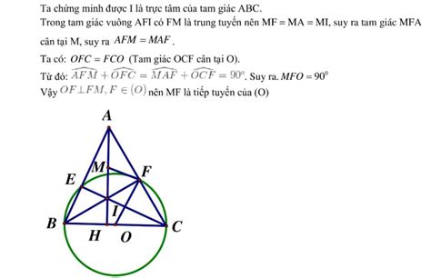 Cho tam giác ABC nhọn Vẽ đường tròn tâm O đường kính BC cắt AB AC lần