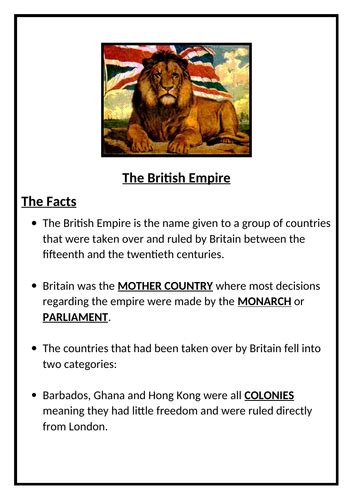 Ks3 History Introduction To The British Empire Teaching Resources