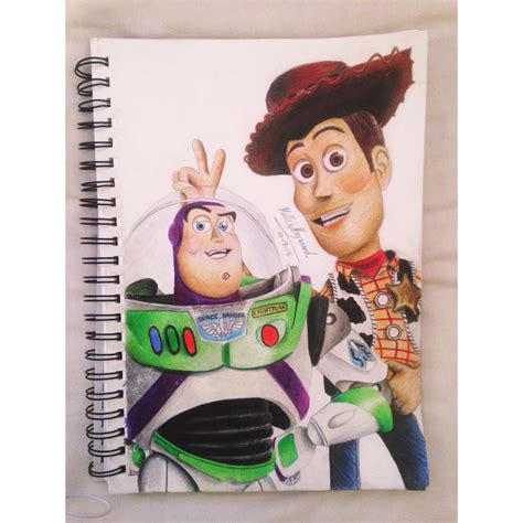 Toy Storys Woody And Buzz Lightyear Hand Drawn Using Faber Castell