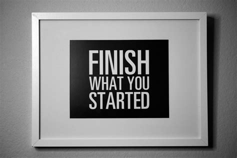 Finish What You Started Inspirational Typography Poster Etsy