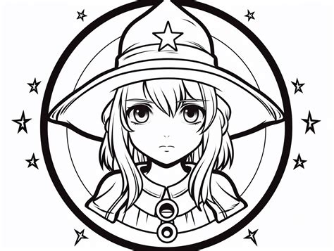 Visual Delight Anime Witch Coloring Coloring Page