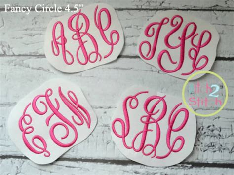 Fancy Circle Large Monogram Font Machine Embroidery Small