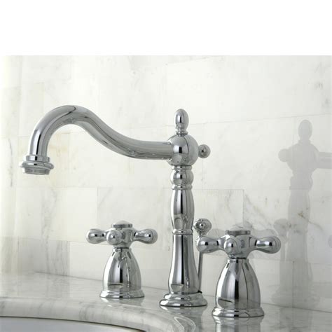 shop kingston brass heritage chrome 2 handle widespread bathroom faucet drain included at