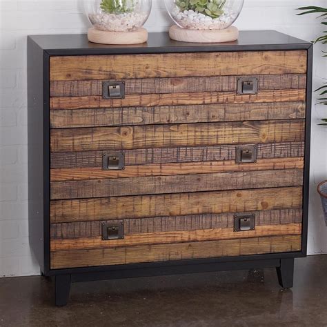Rustic Wood Slat 3 Drawer Chest The Perfect Combination Of Rustic And