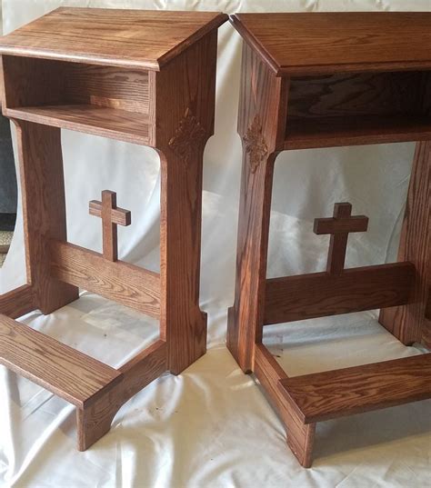 Premium Oak Prayer Kneeler Kneeling Bench Catholic Home Altar Etsy In