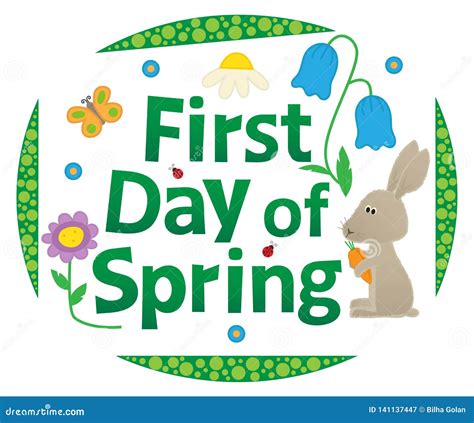 First Day Of Spring Stock Vector Illustration Of Spring 141137447