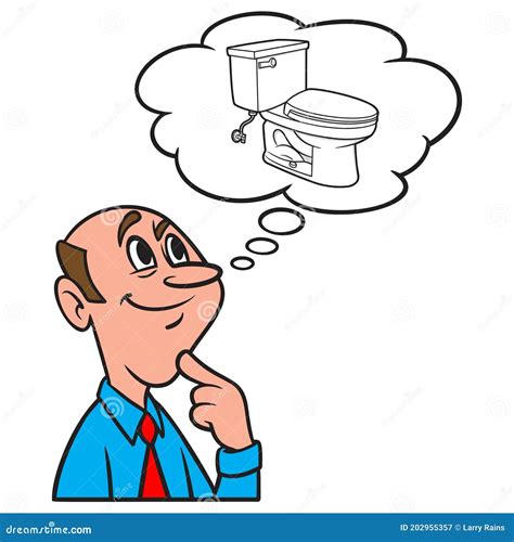 Thinking About A Toilet Stock Vector Illustration Of Toilet 202955357