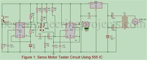 Servo Motor Tester Circuit Using 555 Ic Engineering Projects