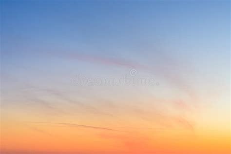 Sky And Clouds At Sunset Abstract Colorful Background Orange And Blue