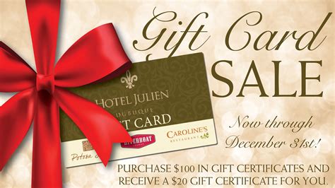 Order custom gift cards for your business with square. Gift Card Sale ・ Hotel Julien Dubuque