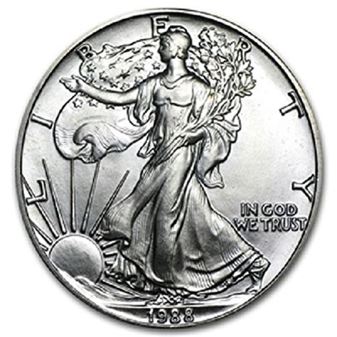1988 1 Ounce American Silver Eagle 999 Fine Silver Dollar
