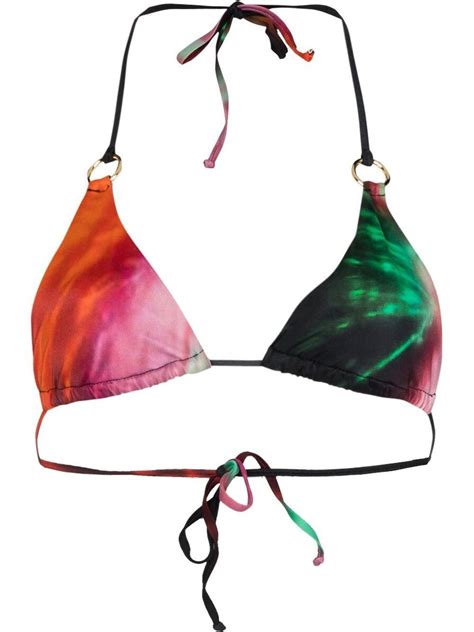 Louisa Ballou Odyssey Print Triangle Bikini Top Farfetch