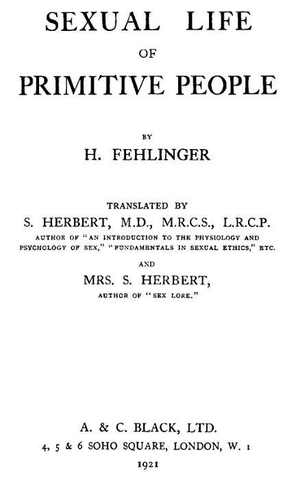 The Project Gutenberg Ebook Of Sexual Life Of Primitive People By Hans