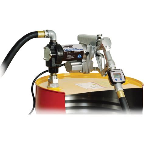 Roughneck 12v Fuel Transfer Pump — 20 Gpm Manual Nozzle Hose