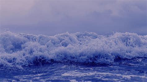 Water Sea Waves Nature Blue White Sky Clouds Foam Wallpapers Hd