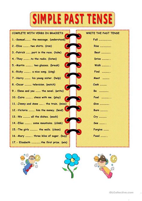 With a few exceptions, english verbs follow reliable rules that you can learn to describe events that have already happened. SIMPLE PAST TENSE - English ESL Worksheets for distance ...