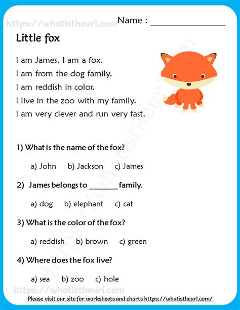 Little Fox Reading Comprehension For Grade 2 Your Home Teacher