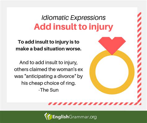 Add Insult To Injury Words To Use Idiomatic Expressions Insulting
