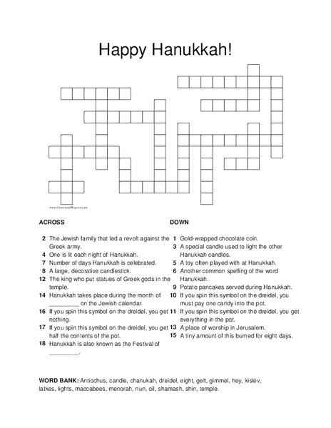 Happy Hanukkah Worksheet For 2nd 3rd Grade Lesson Planet