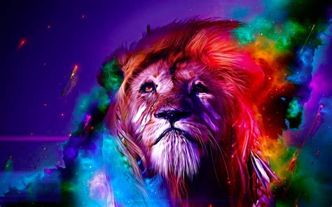 Looking for the best wallpapers? Wild animal - colourful leon Wallpaper Download 5120x3200