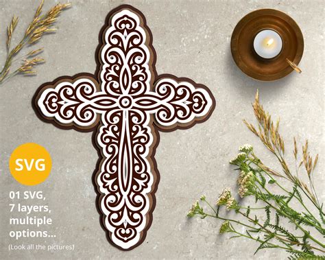 Layered Cross Svg Cut File Ideal For Religious Wall Art Etsy