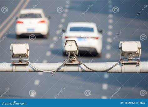 Speed Cameras Monitoring Traffic Road Stock Image Image Of Police