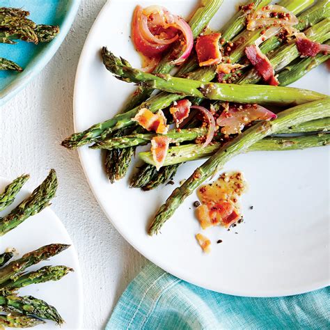 Just like the eggs there are other traditional foods served during easter like lamb, ham and rabbit. Asparagus with Bacon and Shallots Recipe | MyRecipes