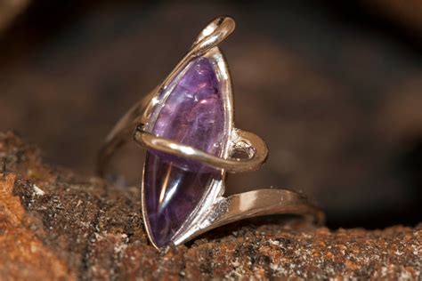 Amethyst Ring Amethyst And Sterling Silver Unique Ring Statement Ring