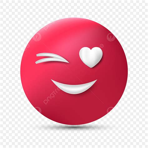 Blink Emoji Clipart Vector 3d Emoji With Blinking Eye Love Shape