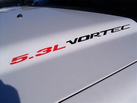 2 Sets 53l Chevrolet Vortec Hood Sticker Decals Emblem Chevy Silverado