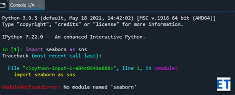 Fix Modulenotfounderror No Module Named Seaborn Error