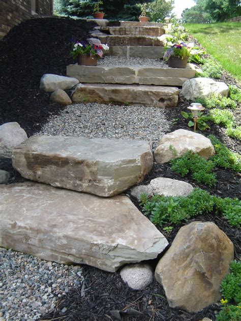 Limestone Stairs With Crushed Stone Pathway Steps And Stairs