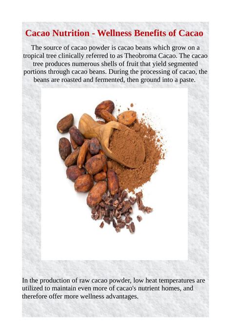 Cacao Nutrition Wellness Benefits Of Cacao By StuartGordoons Flipsnack