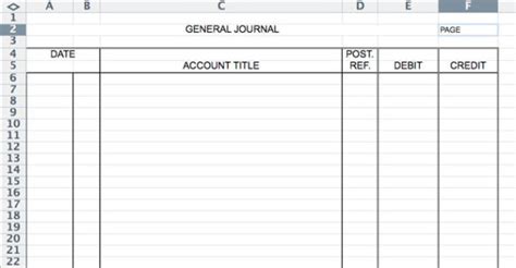 Accounting Journal Entry Template — Db