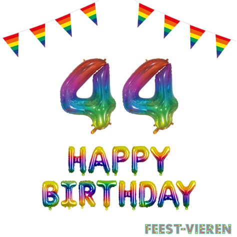 44 Jaar Verjaardag Versiering Pakket Regenboog