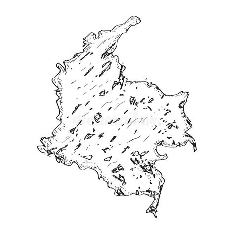Bosquejo De Un Mapa De Colombia Ilustracion Del Vector Ilustracion De