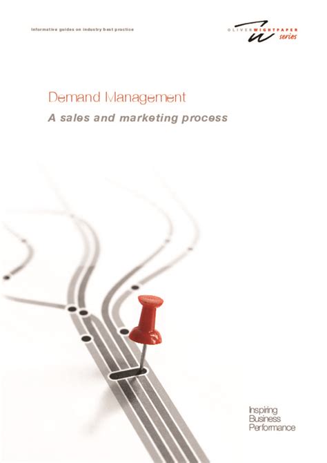Demand Management A Sales And Marketing Process Oliver Wight