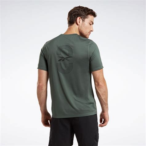 Running Graphic T Shirt In Chalk Green Reebok Official Uk