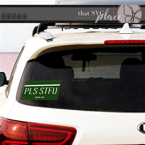 License Plate Pls Stfu Svg Eps Png Dxf  Silhouette Etsy