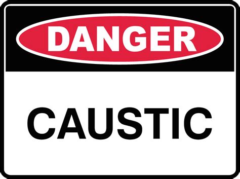 Plastic Tags Danger Caustic Safety Sign