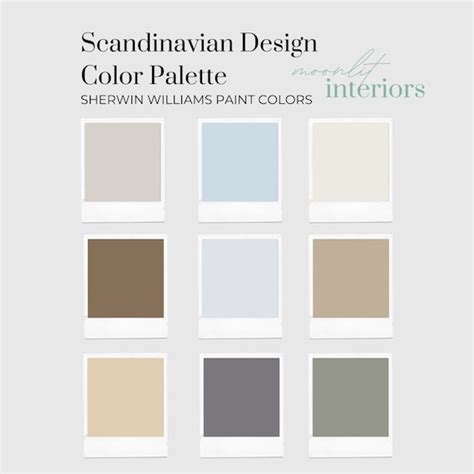 Scandinavian Home Color Palette Sherwin Williams Interior Etsy