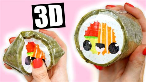 Diy 3d Paper Squishy Sushi Youtube