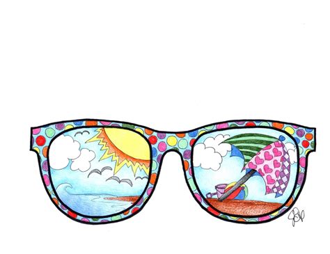 Sunglasses Coloring Page Etsy