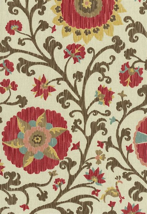 fergana embroidery print teak fabrics fabric wallpaper schumacher fabric suzani