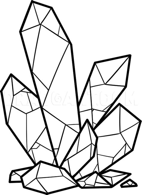 How To Draw Crystals Step By Step Drawing Guide By Dawn Crystal