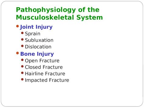Ppt Pathophysiology Of The Musculoskeletal System Joint Injury Sprain