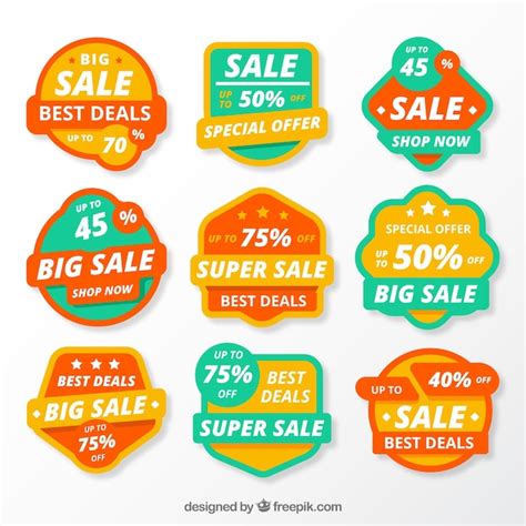 Free Vector Sale Badges Collection In Flat Style