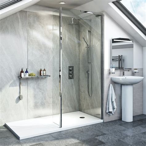 Mode 8mm Walk In Glass Panel Pack With Hinged Return Panel And Walk In Shower Tray